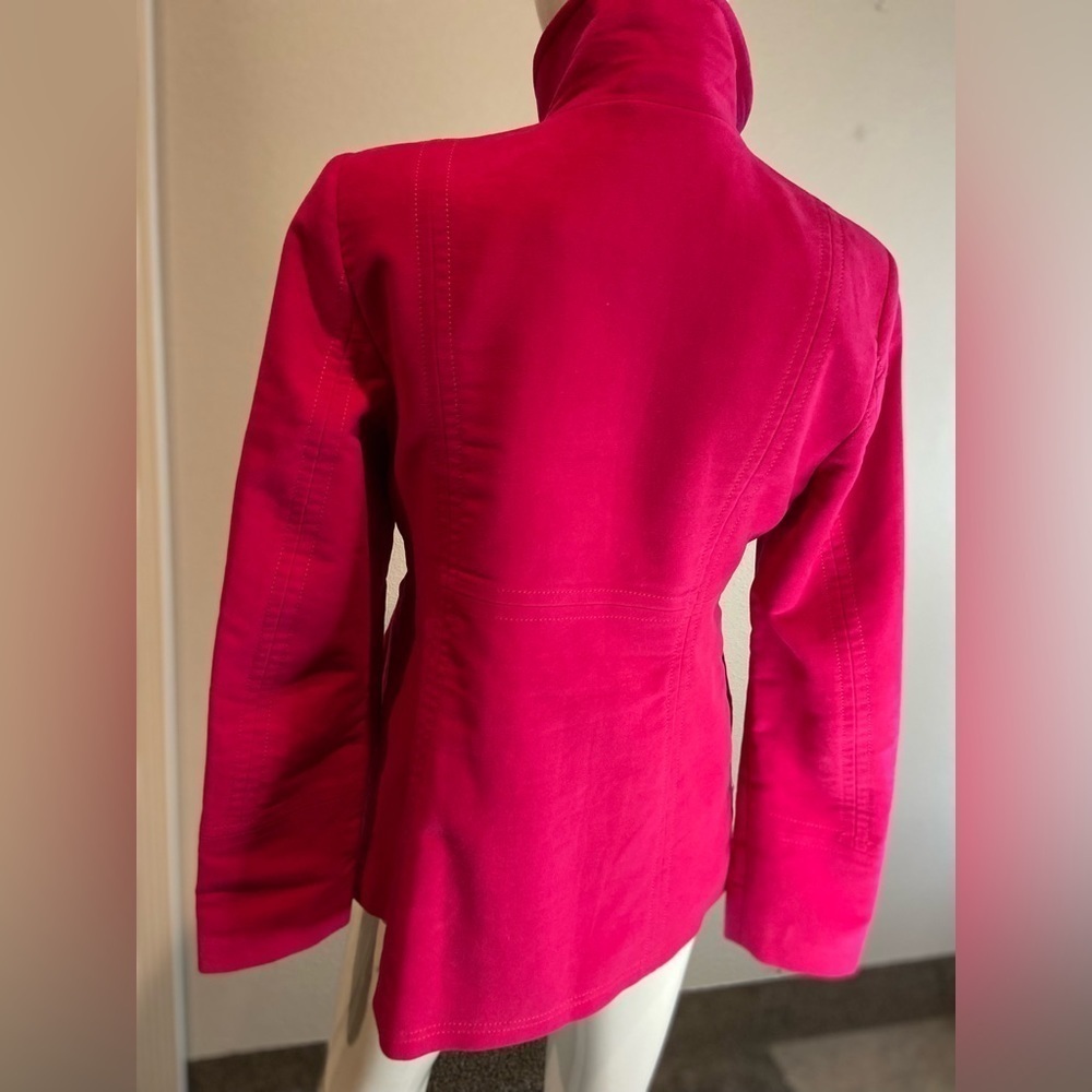 MNG Suit~Hot Pink Brushed Cotton Peacoat~Fully Lined~Front Slant Pockets~Size S - Picture 13 of 15